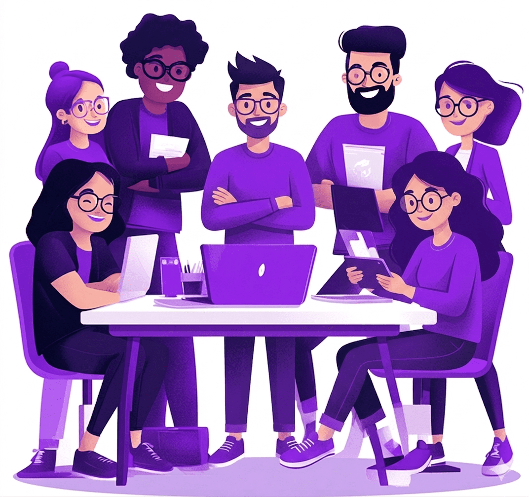 パースツリーのWEB開発チームがクライアントと課題解決について話し合っている様子